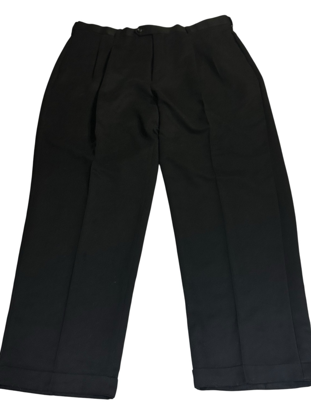 Savane Platinum Expandable Black Pleated Cuffed Dress Pants Sz 38x29 Flex NWT